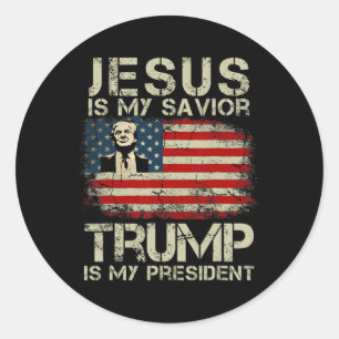 Jesus är min sjungande trump är min president Trum Runt Klistermärke