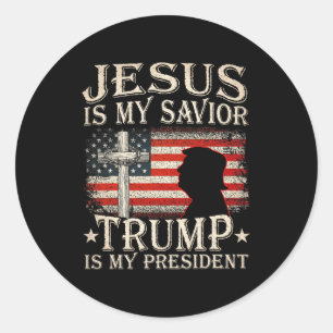 Jesus är min sjungande trump är min president Trum Runt Klistermärke