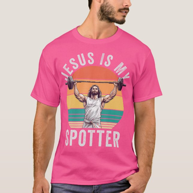 Jesus är min spadsunge Christian Weightlift T Shirt (Framsida)