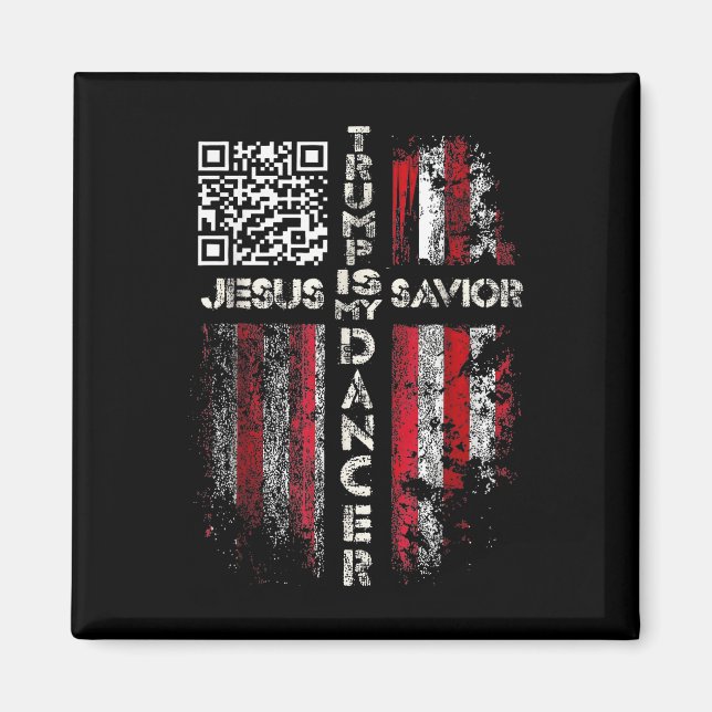 Jesus är min spastrumpa är min dansare Qr Trump Da Magnet (Framsidan)