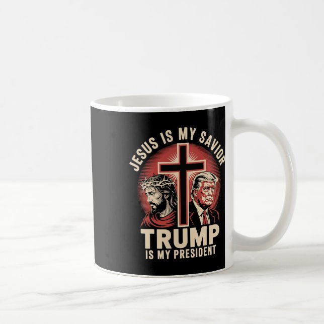 Jesus är min spastrumpa min president, biblisk con kaffemugg (Höger)