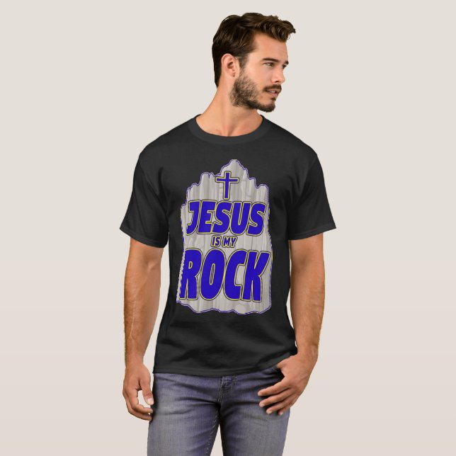 Jesus är min stenskjorta för kristen manar tee shirt (Hel framsida)