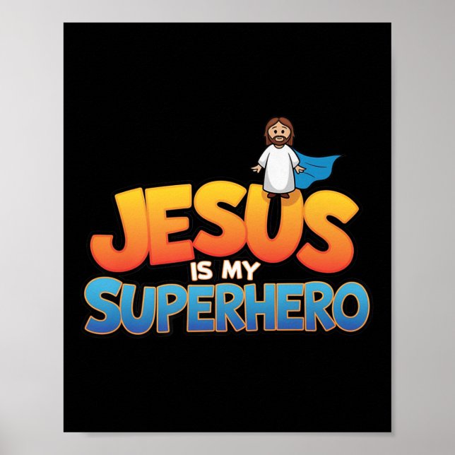 Jesus är min superhjälte Christian Manar Boy God G Poster (Framsidan)