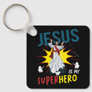 Jesus är min superhjälte Cute Powerful Christian C Nyckelring