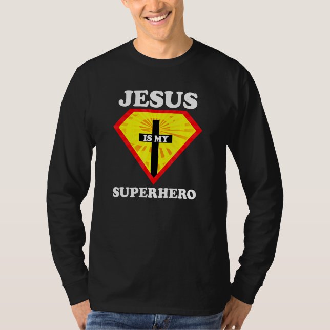 Jesus är min superhjälte, Cute Powerful Christian  T Shirt (Framsida)