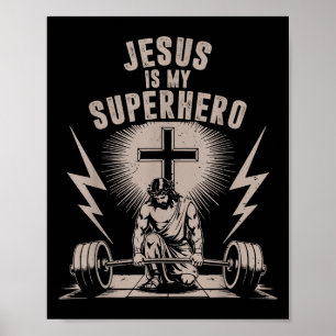 Jesus är min superhjälte, en kristen verksgym poster