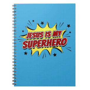 Jesus är min superhjälte Kids & Vuxen Christian Fa Anteckningsbok