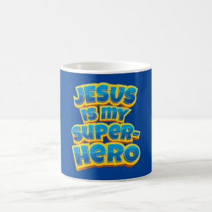 Jesus är min superhjälte Kids & Vuxen Christian Fa Kaffemugg