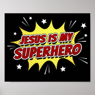 Jesus är min superhjälte Kids & Vuxen Christian Fa Poster