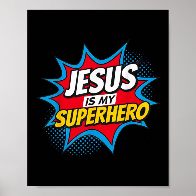 Jesus är min superhjälte kristen poster (Framsidan)