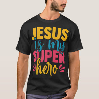 Jesus är min superhjälte Kristian Kids Cute Powerf T Shirt