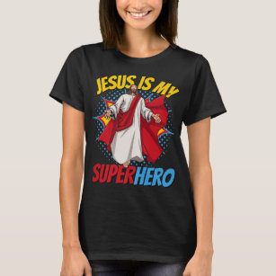 Jesus är min superhjälte, mäktiga kristna Tecknad  T Shirt