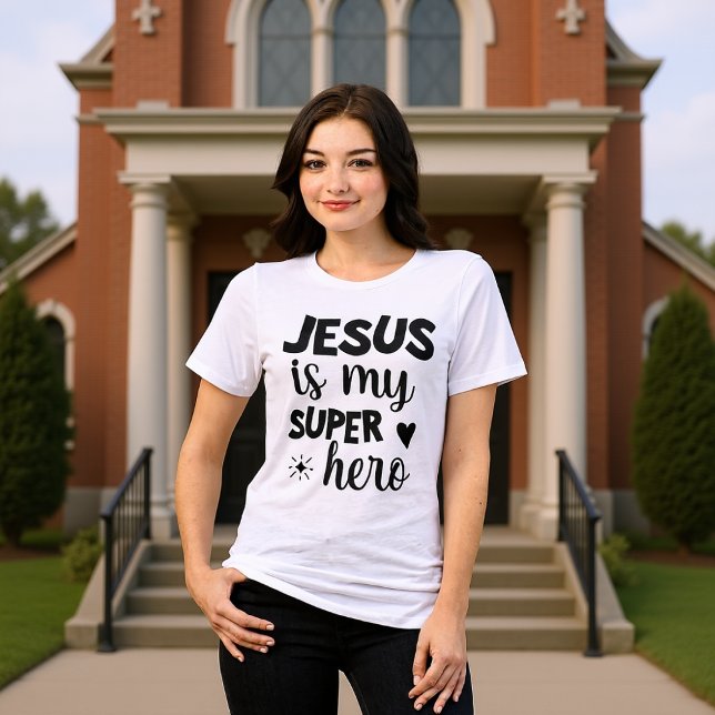 Jesus Är Min Superhjälte Modern Tro T-shirt (Skapare uppladdad)