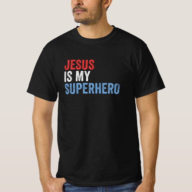 Jesus är min superhjälte t shirt (Framsida)