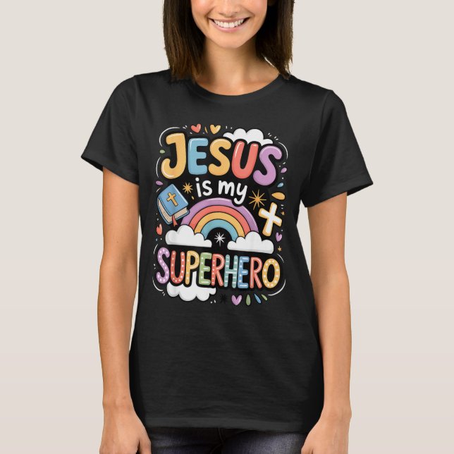 Jesus är min superhjälte  t shirt (Framsida)