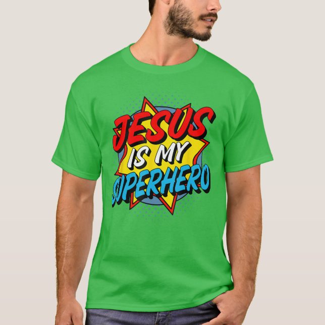 Jesus är min superhjälte t shirt (Framsida)