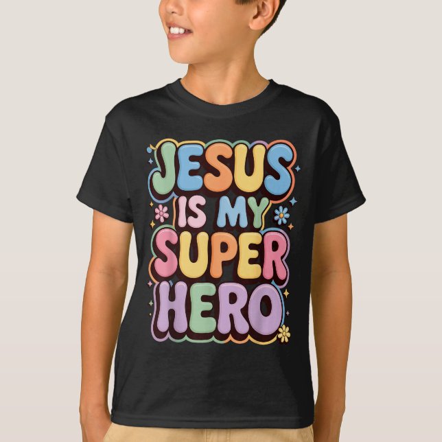 Jesus Är Min Superhjälte T Shirt (Framsida)