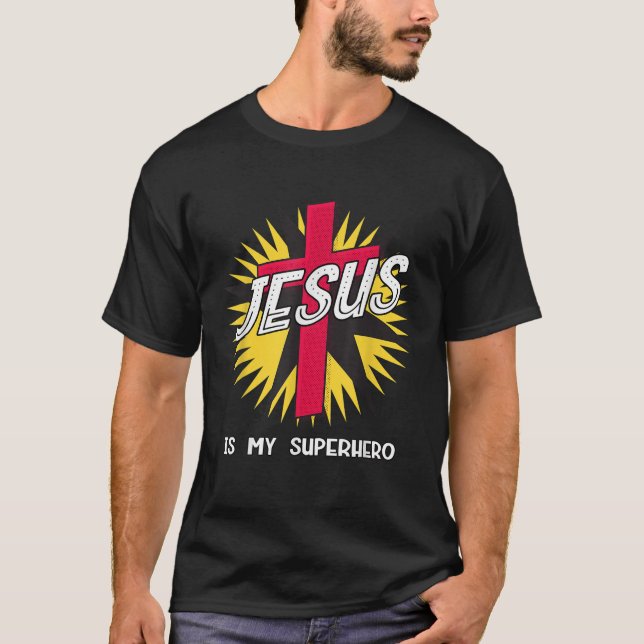 Jesus är min superhjälte t shirt (Framsida)