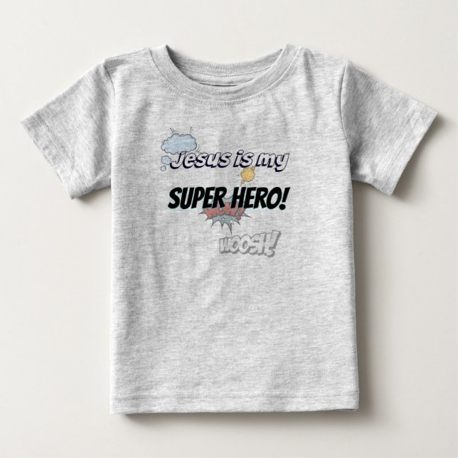 Jesus är min superhjälte! t-shirt (Framsida)