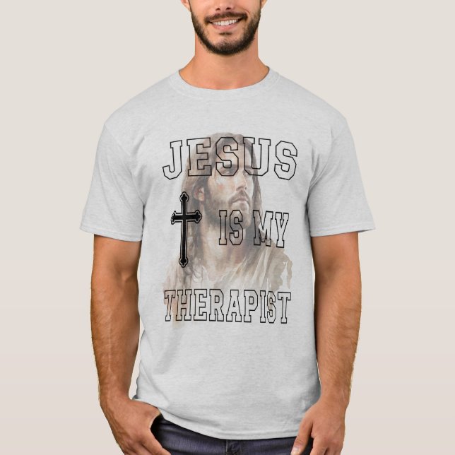 Jesus är min terapiske klassiska T-shirt (Framsida)