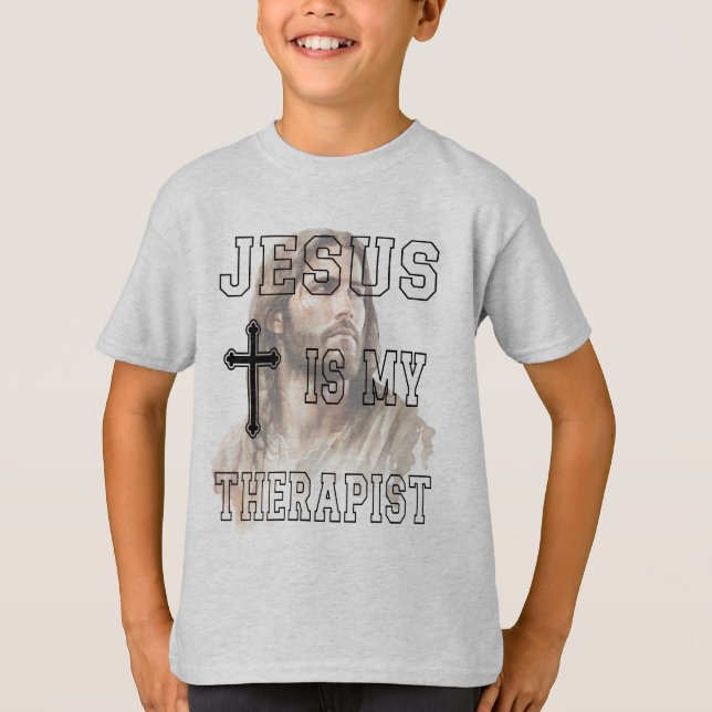 Jesus är min terapiske klassiska T-shirt (Framsida)