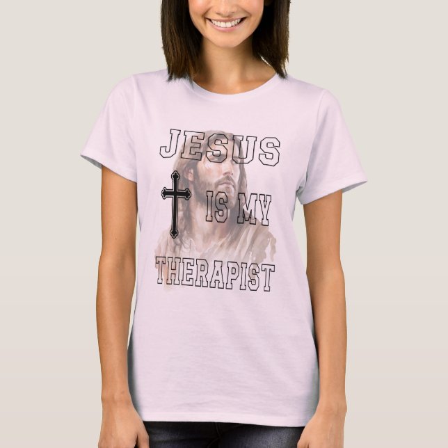 Jesus är min terapiske klassiska T-shirt (Framsida)