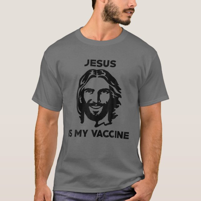 Jesus är min vaccinantivaxxer t shirt (Framsida)