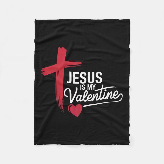 Jesus är min Valentine Christian Kärlek Fleecefilt (Framsidan)