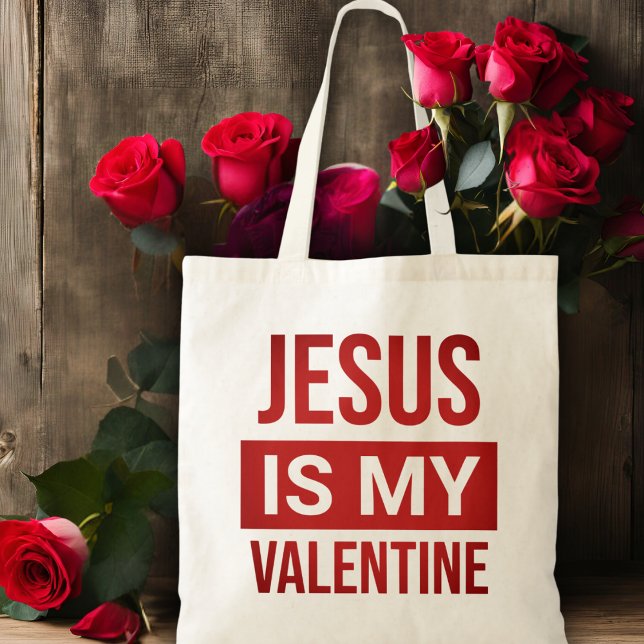 Jesus är min Valentine Christian Tygkasse (Jesus Is My Valentine Christian Tote Bag)