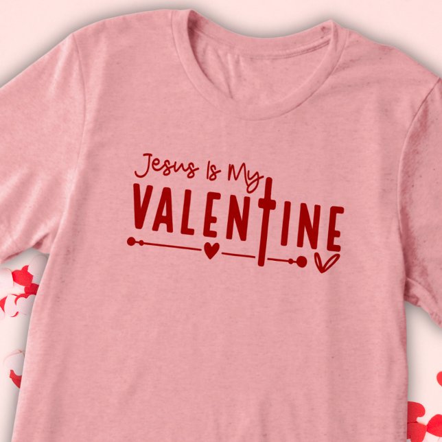 Jesus är min Valentine Christian Typography Red T Shirt (Skapare uppladdad)