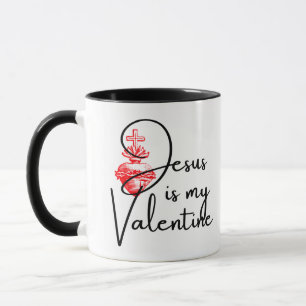 Jesus är min Valentine Red Heart-Religiösa Mugg