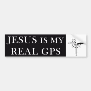 Jesus är min VERKLIGA GPS-bildekal Bildekal