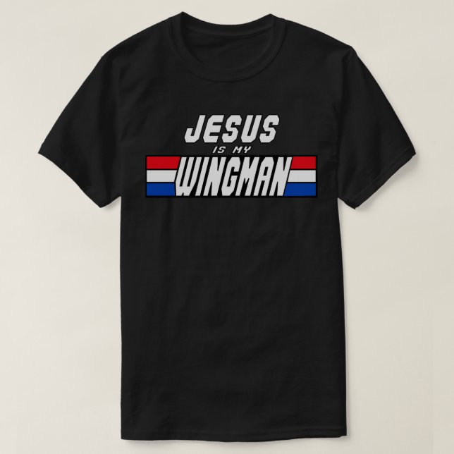 Jesus är min Wingman Christian Clothing Jesus T Shirt (Design framsida)