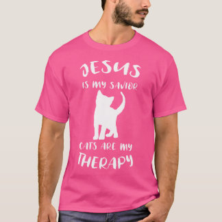 Jesus är mina själ- katter min terapi kristen C T Shirt