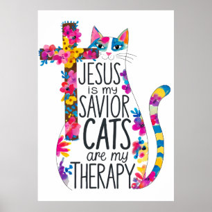Jesus är mina sjökatter... är min terapi... poster