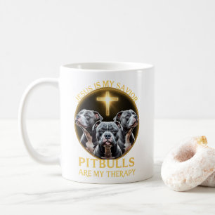 Jesus är mina sjungande tjurar min terapi. kaffemugg