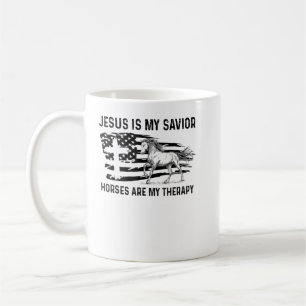 Jesus är mina vildhästar min terapi amerikan kaffemugg