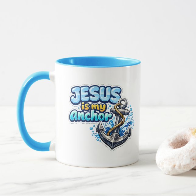 JESUS är mitt ankare Mugg (Med munk)