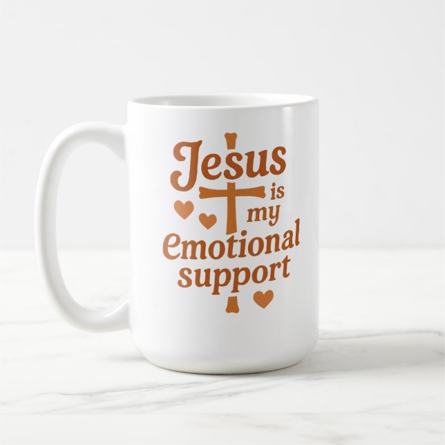 Jesus är mitt emotionella stöd kaffemugg (Vänster)