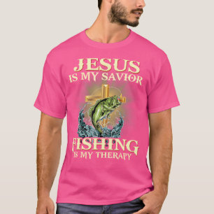 Jesus är mitt sjö-fiske är min terapi - Jesus F T Shirt