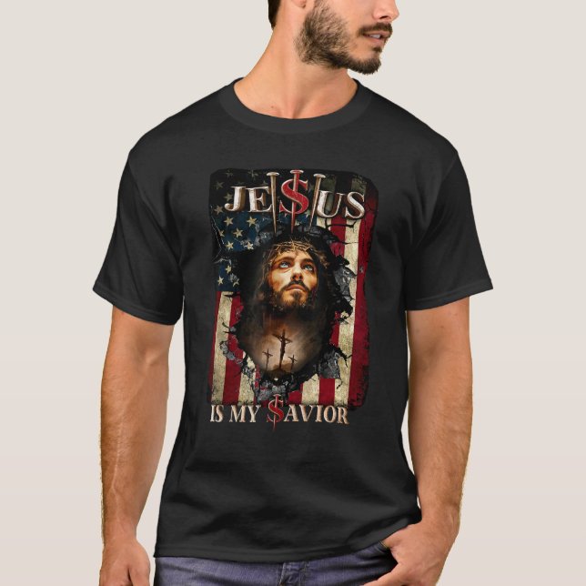 Jesus är mitt väder Jesus Kristus Bible America T Shirt (Framsida)