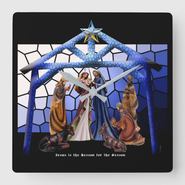 Jesus är orsaken fyrkantig klocka (Framsida)