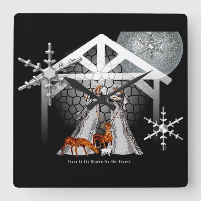 Jesus är orsaken fyrkantig klocka (Framsida)