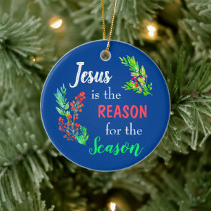 Jesus är orsaken till årstidens julbibel julgransprydnad keramik