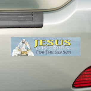 Jesus är orsaken till den kristna julens Helgdag Bildekal
