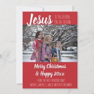 Jesus är orsaken till det kristna julfotkortet meddelande