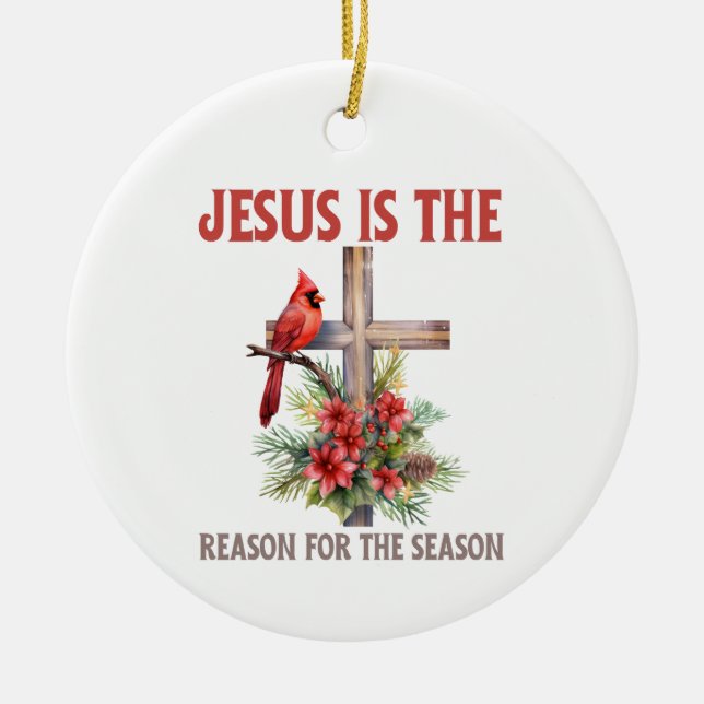Jesus är orsaken till julen i kor julgransprydnad keramik (Framsidan)