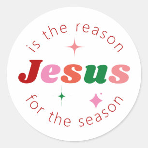 Jesus är orsaken till julhelgens Helgdag Runt Klistermärke