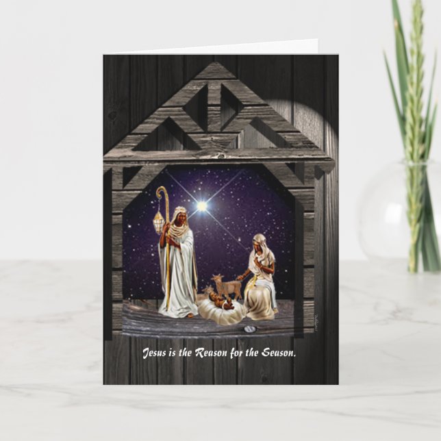 Jesus är orsaken till säsongen. helgkort (Framsida)