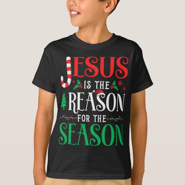 Jesus är orsaken till säsongen jul Julafton T Shirt (Framsida)